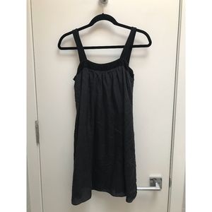 Anthropologie Velvet black silk dress